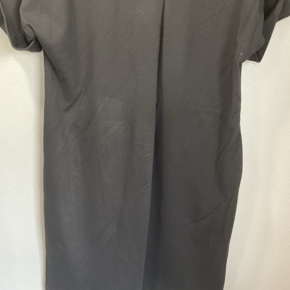 Lafayette 148 New York Stand-collar v_neck A-line Dress In Black size Small D18 - Picture 10 of 11